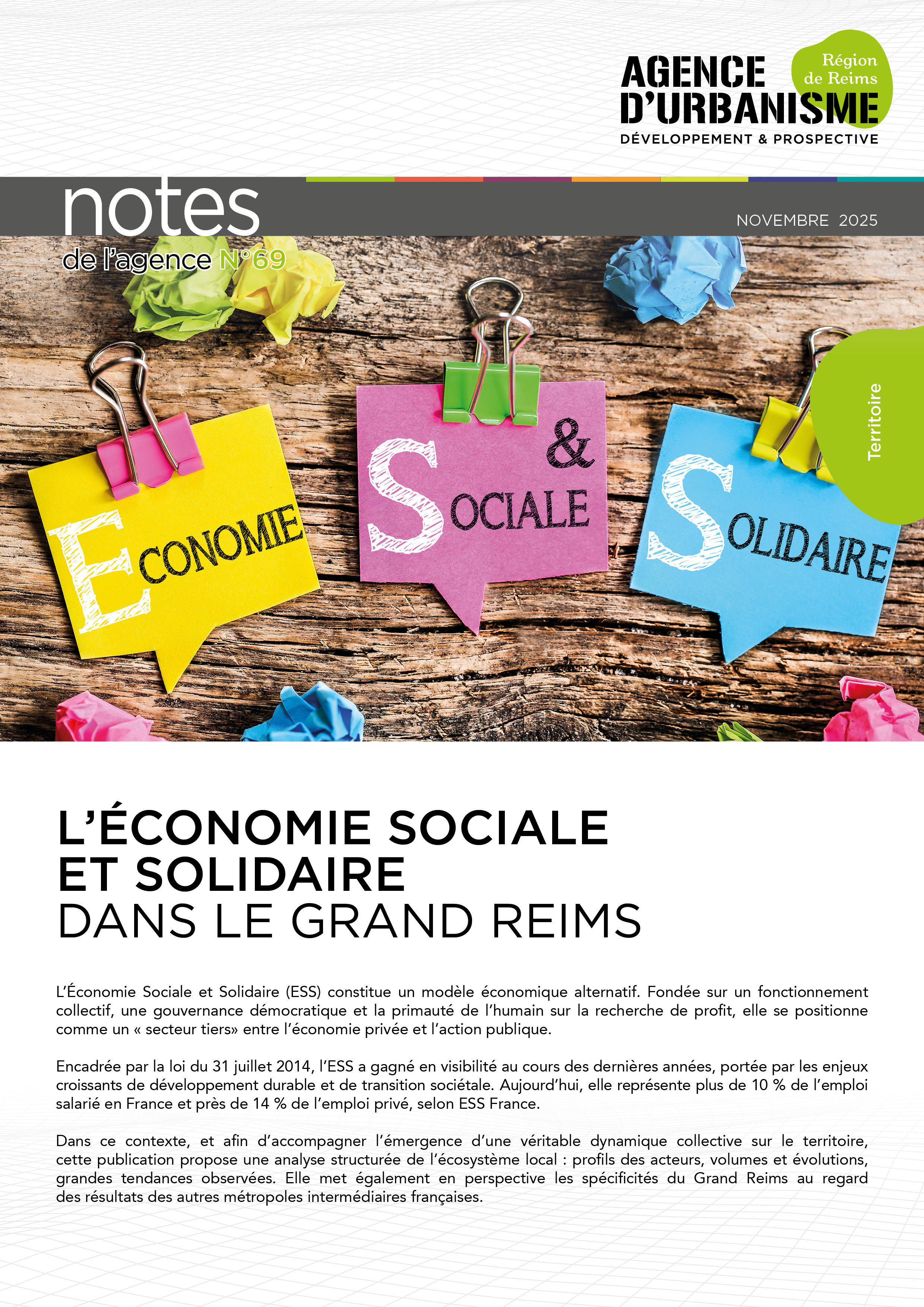Note 69 : L'économie sociale et solidaire dans le Grand Reims
