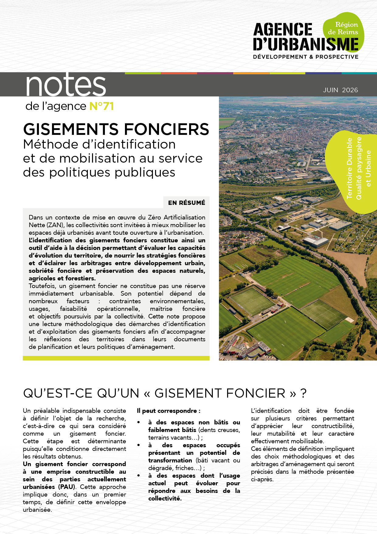 Note 71 : Gisements fonciers