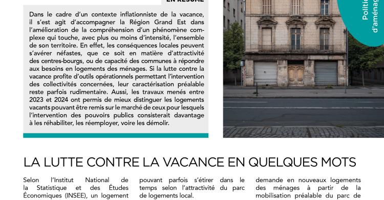 Note 68 : Mieux qualifier la vacance
